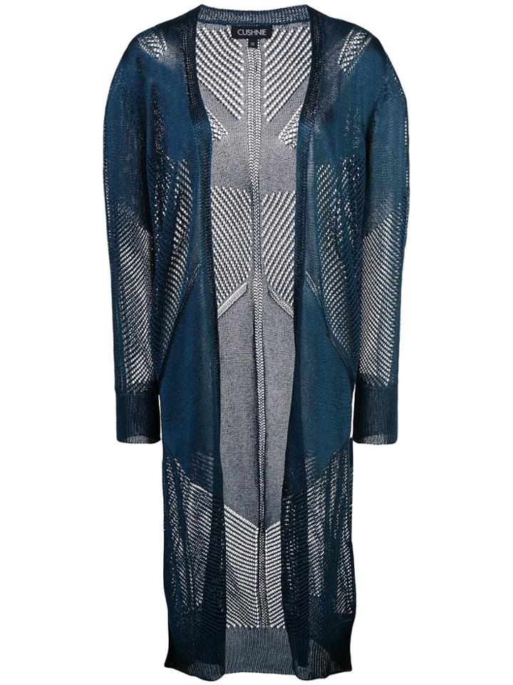 Cushnie Paneled Cardigan - Blue