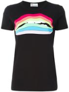 Red Valentino Rainbow Lip Print T-shirt, Women's, Size: Small, Black, Cotton