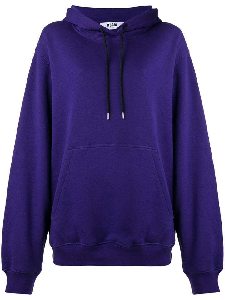 Msgm Logo Stamp Hoodie - Pink & Purple