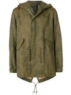 Mr & Mrs Italy Faded Midi Parka Coat - Green