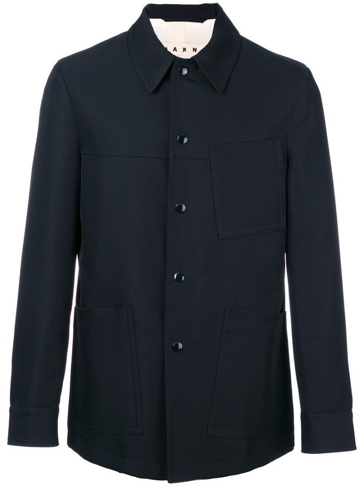 Marni - Utility Shirt Jacket - Men - Cotton/polyester - 50, Blue, Cotton/polyester