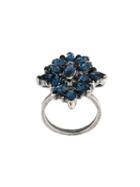 Marni Floral Strass Ring, Women's, Size: Medium, Blue