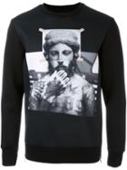 Neil Barrett Statue Print Sweatshirt, Men's, Size: Xxs, Black, Viscose/polyester