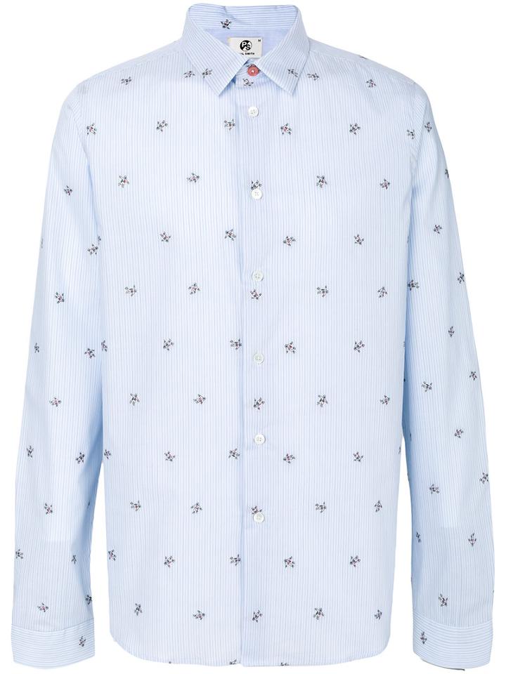 Ps By Paul Smith - Striped Astronaut Shirt - Men - Cotton - S, Blue, Cotton