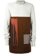 Rick Owens 'emotionless' Sweatshirt, Men's, Size: Large, Brown, Cotton/calf Leather/spandex/elastane/cupro
