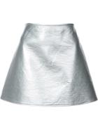 Courrèges - Side Zip Mini Skirt - Women - Cotton/polyurethane/acetate/cupro - 38, Women's, Grey, Cotton/polyurethane/acetate/cupro