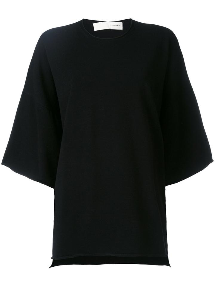 Isabel Benenato - Wide Sleeve Top - Women - Spandex/elastane/viscose - 38, Black, Spandex/elastane/viscose