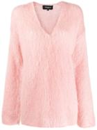 Rochas Oversized V-neck Jumper - Pink