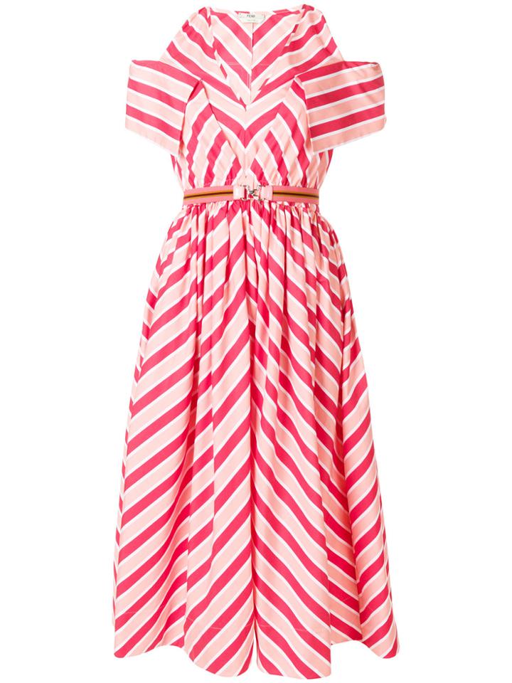 Fendi Striped Midi Dress - Pink & Purple
