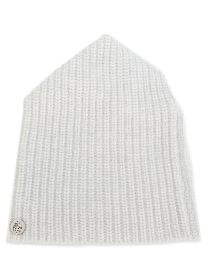 Lost & Found Ria Dunn Plaque Detail Knitted Beanie - Nude & Neutrals