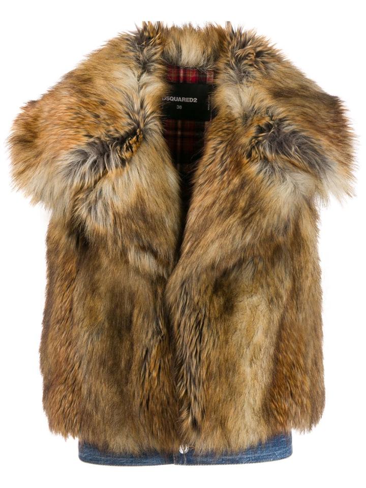 Dsquared2 Faux Fur Vest - Brown