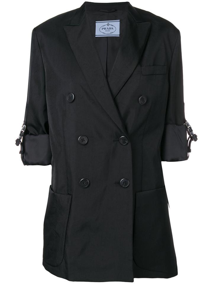 Prada Safety Buckle Detail Jacket - Black