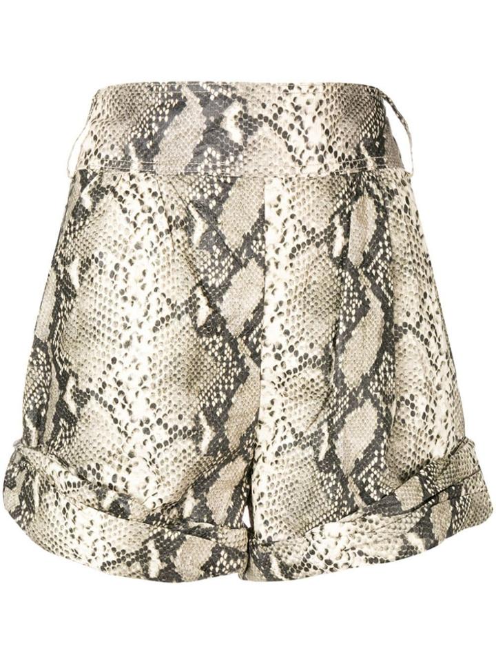 Philosophy Di Lorenzo Serafini Python Print Shorts - Neutrals