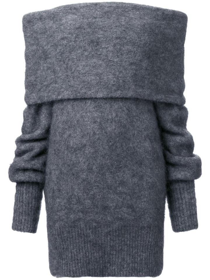 Irene Off Shoulder Jumper, Women's, Size: 36, Grey, Nylon/polyurethane/mohair/wool