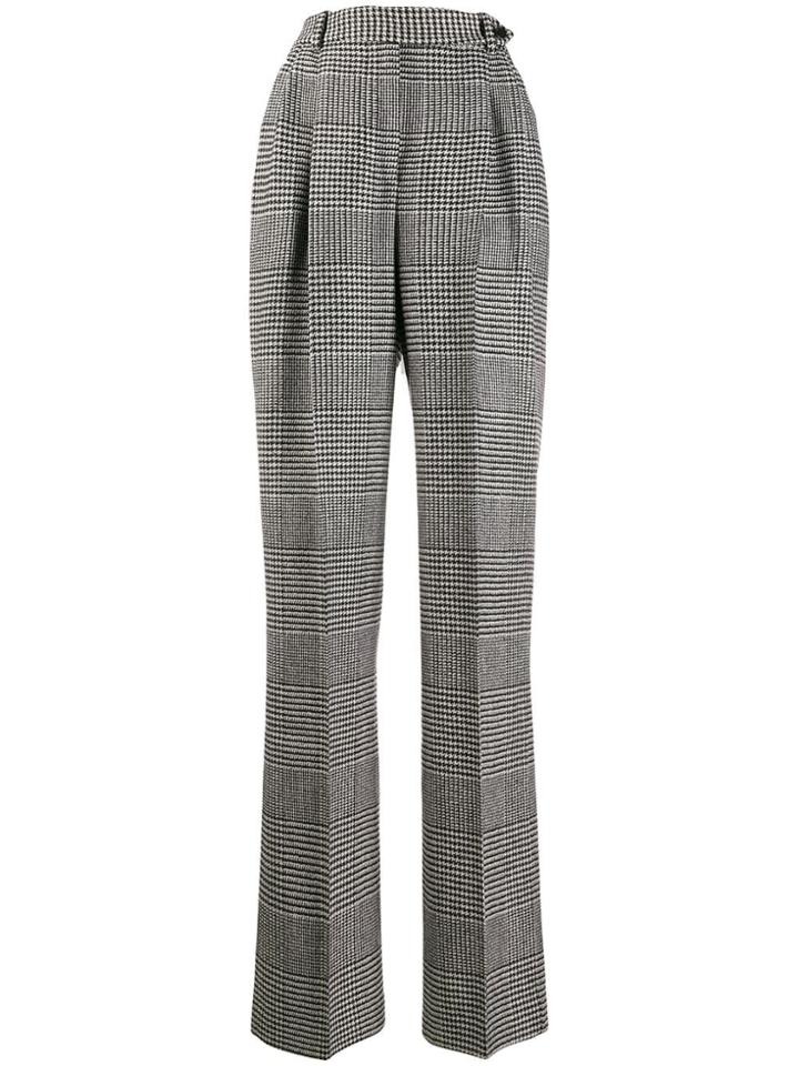 Ermanno Scervino Plaid High-waist Trousers - Black
