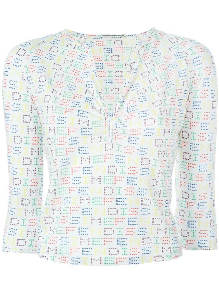 Fendi Vintage Logo Print Top