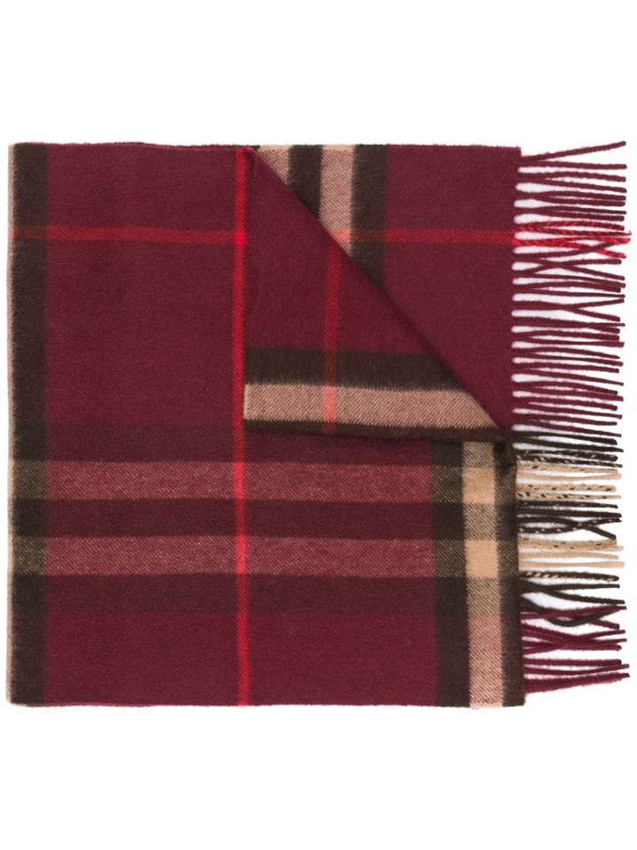 Burberry Cashmere Winter Scarf - Red