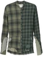 Greg Lauren - Distressed Plaid Shirt - Men - Cotton - 4, Green, Cotton