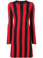 Calvin Klein Striped Knitted Dress - Red