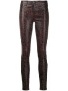 J Brand Leopard Print Skinny Trousers - Brown