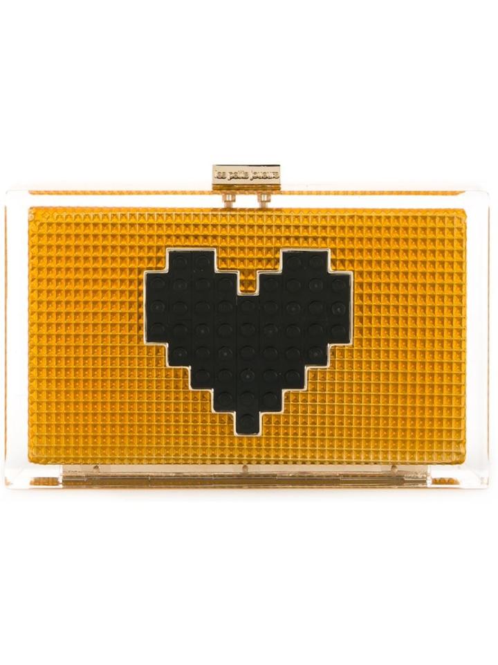 Les Petits Joueurs Grace Lolita Clutch, Women's, Black, Plexiglass