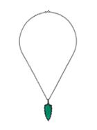 Gemco Emerald And Diamond Dagger Pendant Necklace - Green
