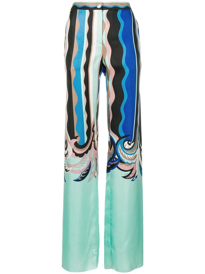 Emilio Pucci Printed Straight-leg Trousers - Black
