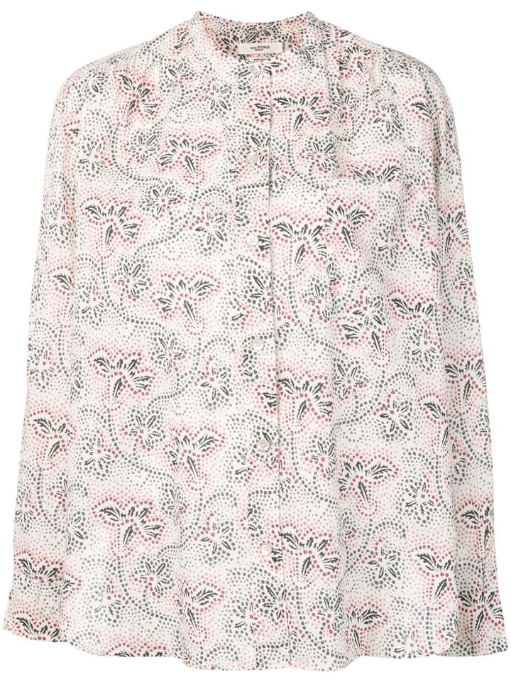 Isabel Marant Étoile Floral Print Mandarin Collar Shirt - Neutrals