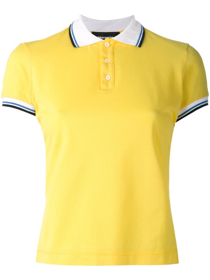 Dsquared2 Contrast Stripe Polo Shirt - Yellow & Orange