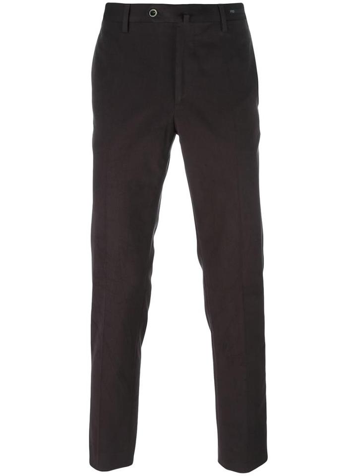 Pt01 Slim-fit Trousers, Men's, Size: 46, Brown, Cotton/spandex/elastane/virgin Wool