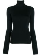 Helmut Lang Knitted Roll Neck Top - Black