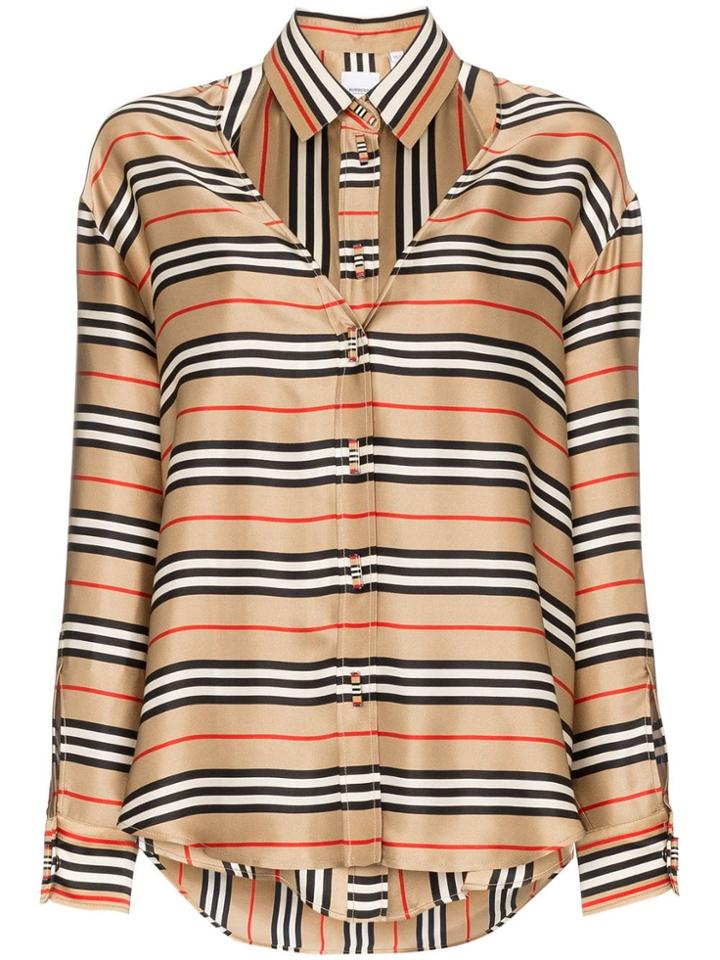 Burberry 2 In 1 Halterneck Silk Shirt - Neutrals