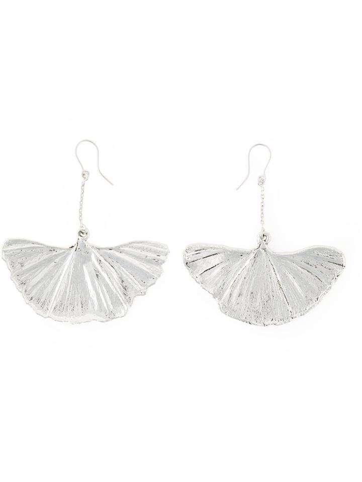 Aurelie Bidermann Ginkgo Earrings - Metallic