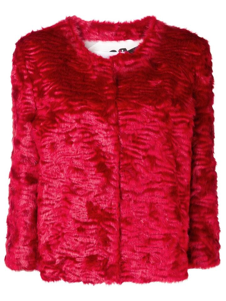 Ainea Embellished Cropped Jacket - Red