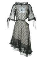 Sandy Liang Asymmetric Hem Lace Dress - Black