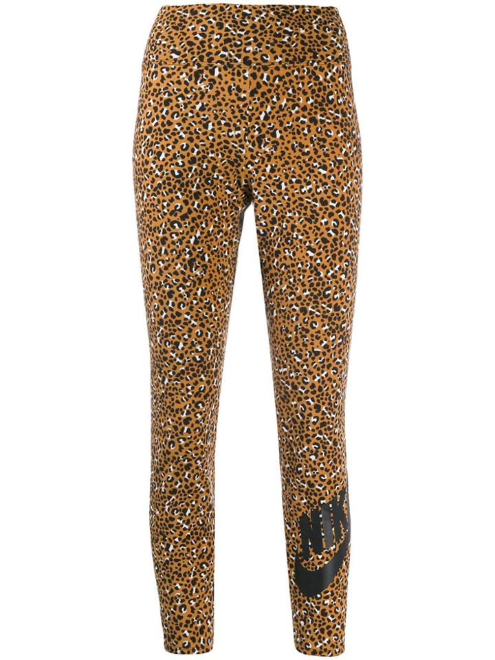Nike Leopard Print Leggings - Neutrals