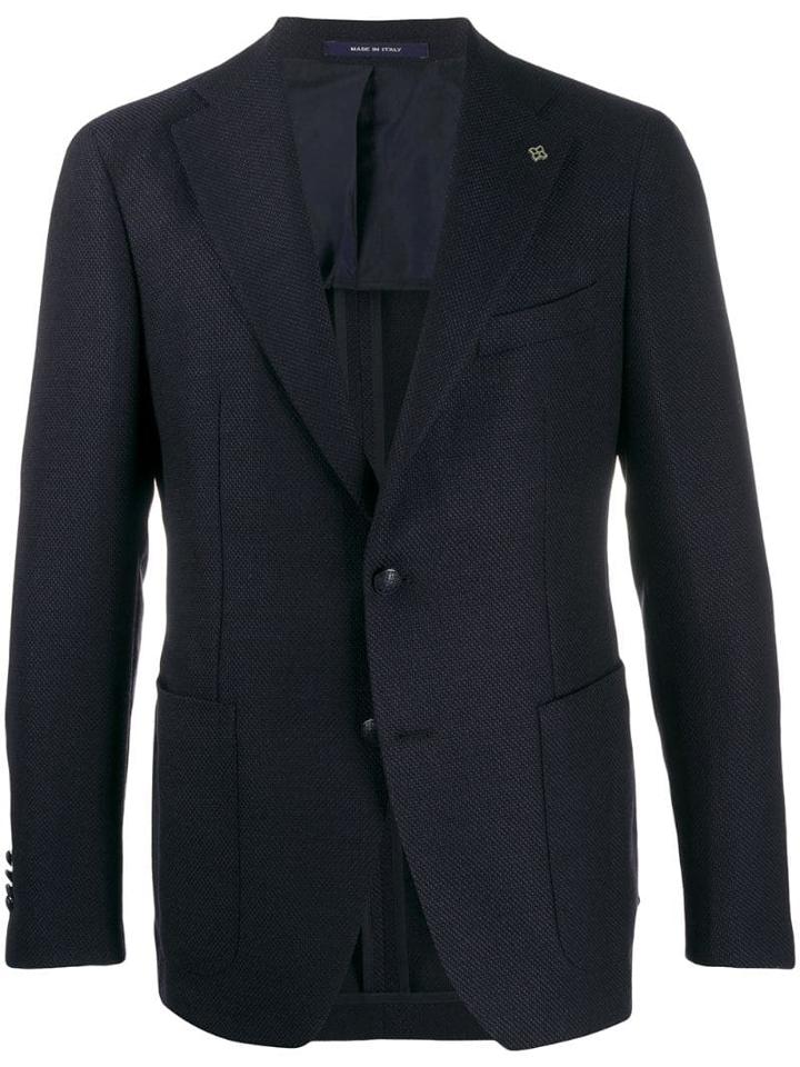 Tagliatore Single-breasted Pin Detail Blazer - Blue
