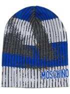 Moschino Trompe-l'oeil Beanie, Men's, Grey, Wool