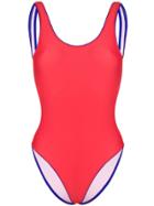 Champion Logo Scoop Back Swimsuit - Red