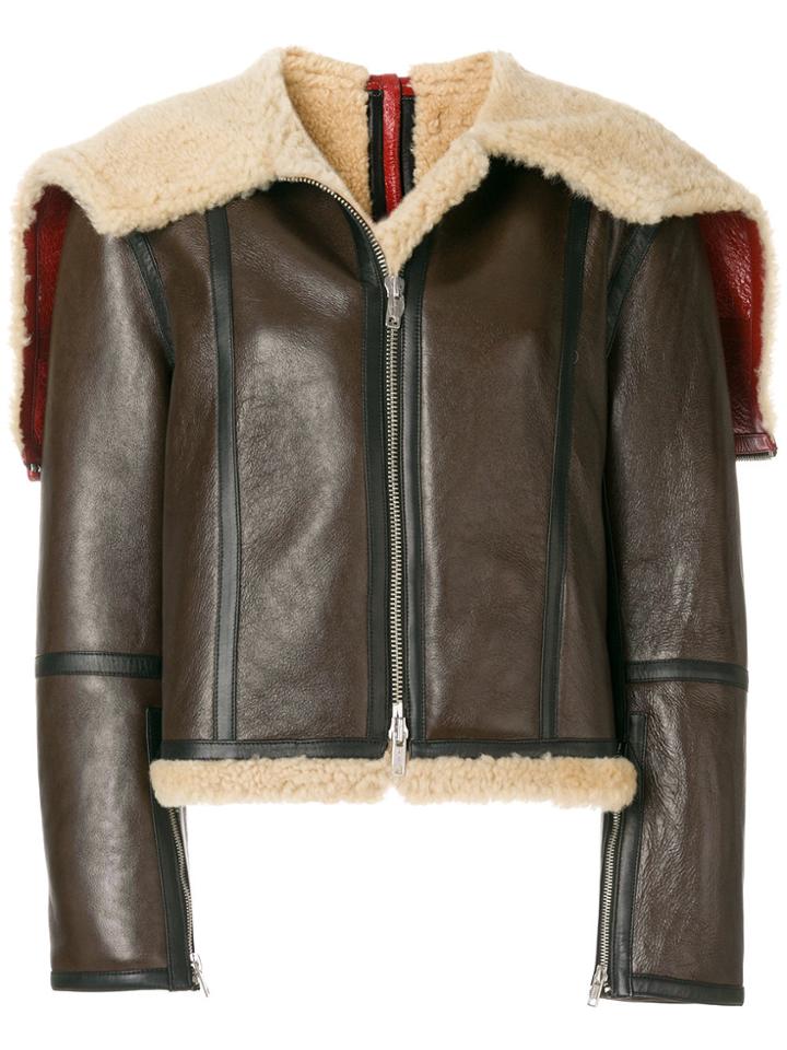 Calvin Klein 205w39nyc Zipped Shearling Jacket - Brown