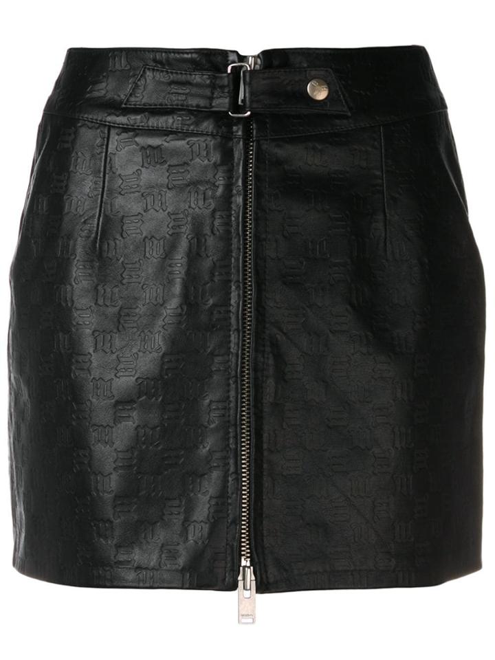 Misbhv Logo Embossed Mini Skirt - Black