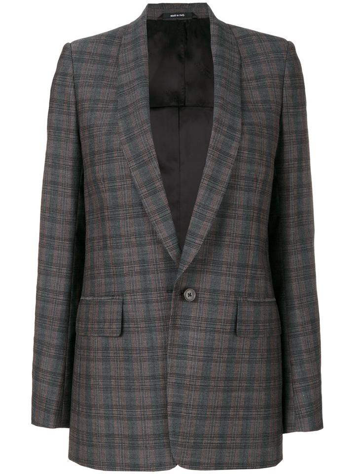 Maison Margiela - Shawl Lapel Checked Blazer - Women - Cotton/viscose/wool - 40, Grey, Cotton/viscose/wool