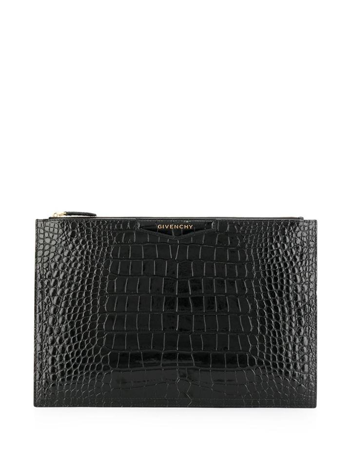 Givenchy Croc-effect Clutch Bag - Black