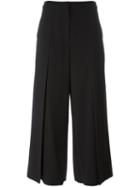T By Alexander Wang Pleated Cropped Trousers, Women's, Size: 8, Black, Polyester
