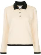 Chanel Vintage Cashmere Longsleeved Polo Shirt - White