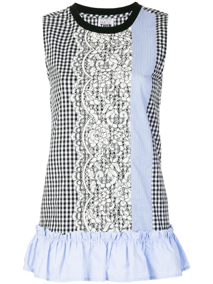 Twin-set Check Flared Top - Multicolour