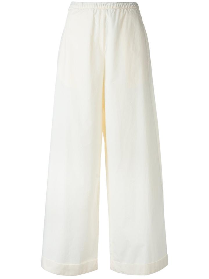 Humanoid Cropped Palazzo Pants, Women's, Size: Medium, White, Cotton