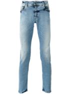 Diesel Shredded Trim Jeans, Men's, Size: 32, Blue, Cotton/polyester/spandex/elastane