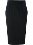 Versace Vintage Fitted Over-the-knee Skirt, Women's, Size: 44, Black