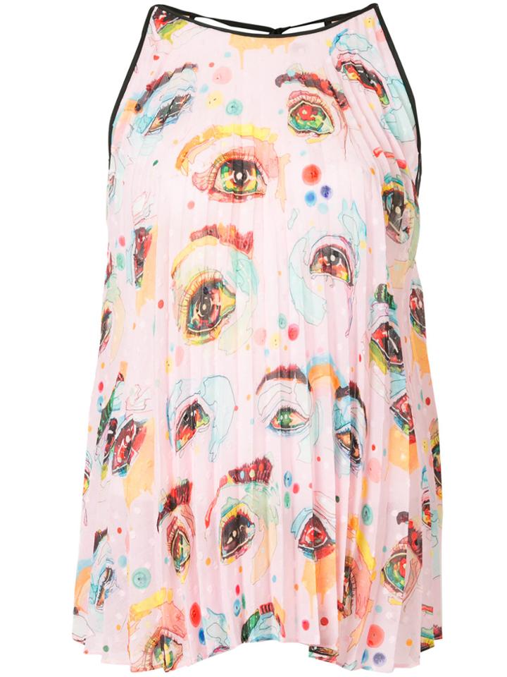 Romance Was Born Eyeconic Pleated Tank - Pink & Purple